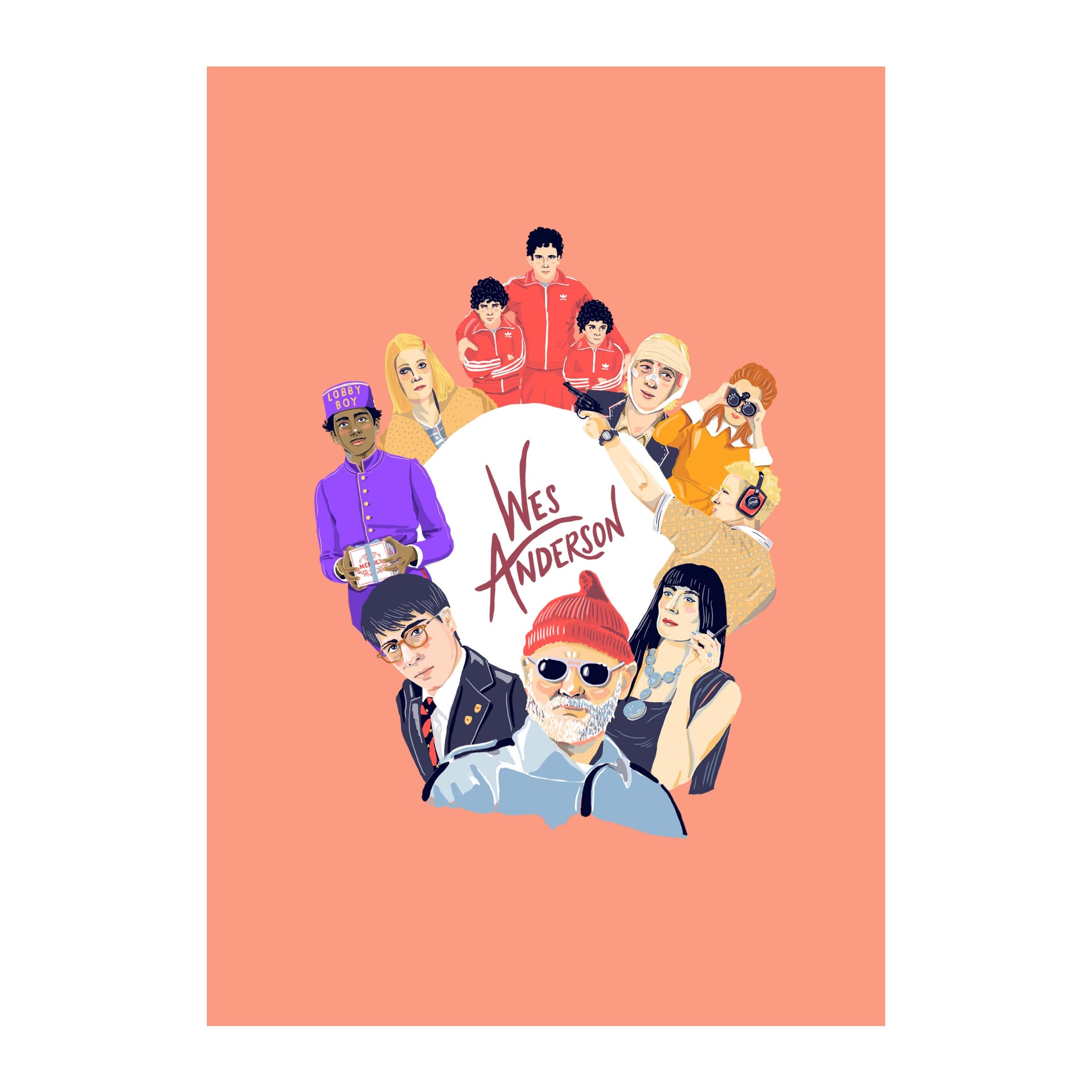 Wes Anderson Art Print Amy Blue Illustration